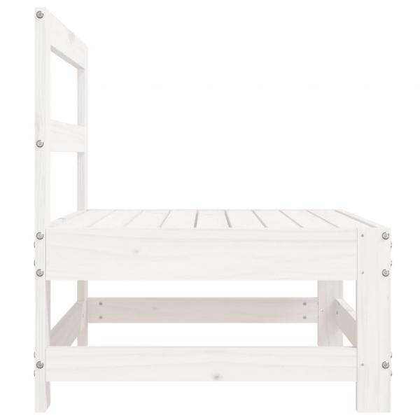 Garten-Mittelsofa Weiß Massivholz Kiefer