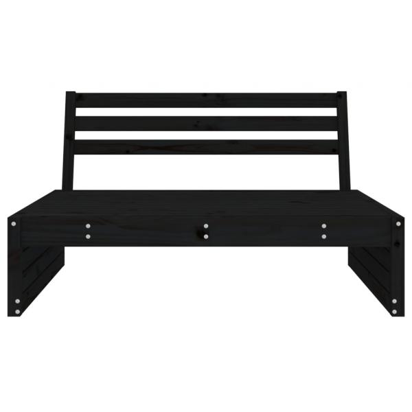 Garten-Mittelsofa Schwarz 120x80 cm Massivholz Kiefer