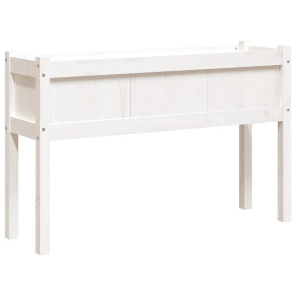 Pflanzkübel mit Beinen Weiß 110x31x70 cm Massivholz Kiefer