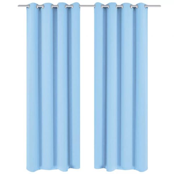 ARDEBO.de - Verdunkelungsvorhänge 2 Stk. mit Metallösen 135 x 175 cm Türkis
