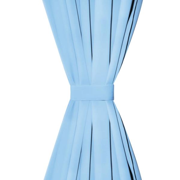 Vorhänge Mikro-Satin 2 Stk. mit Schlaufen 140 x 175 cm Türkis