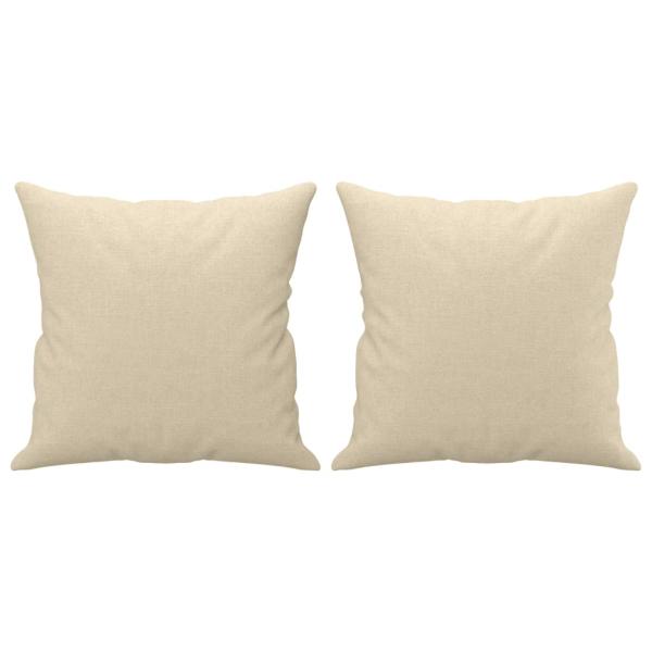 2-Sitzer-Sofa mit Zierkissen Creme 120 cm Stoff