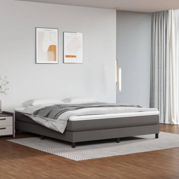 ARDEBO.de - Bettgestell Grau 180x200 cm Kunstleder