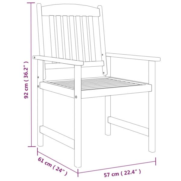 9-tlg. Garten-Essgruppe Massivholz Akazie Grau