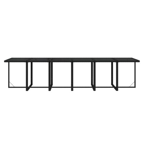 13-tlg. Garten-Essgruppe mit Kissen Poly Rattan Schwarz