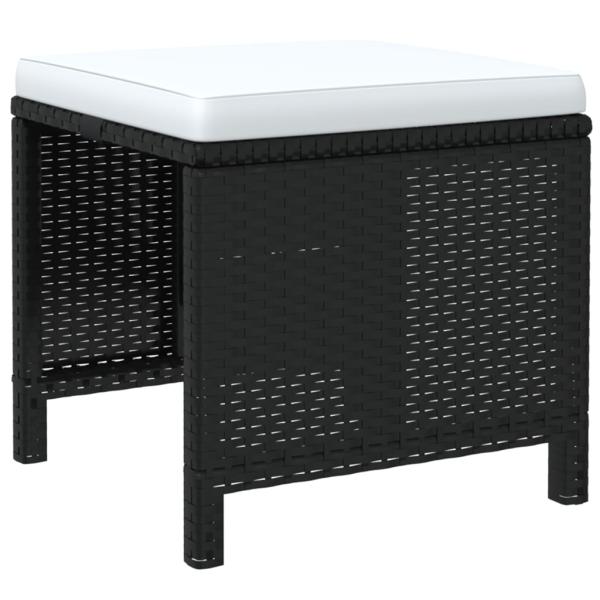 19-tlg. Garten-Essgruppe mit Kissen Poly Rattan Schwarz