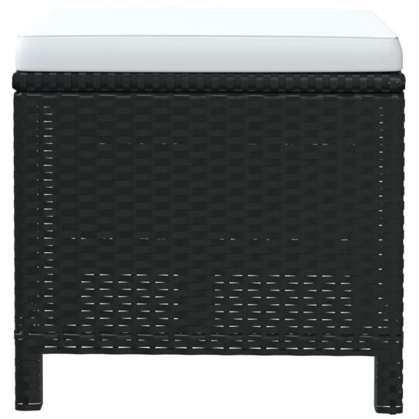 19-tlg. Garten-Essgruppe mit Kissen Poly Rattan Schwarz
