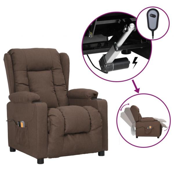 ARDEBO.de - Massagesessel Elektrisch Taupe Stoff