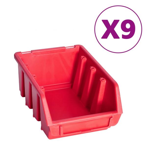 103-tlg. Werkzeugwand mit Sichtlagerkästen Rot und Schwarz