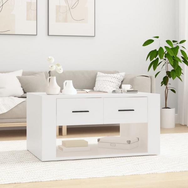 ARDEBO.de - Couchtisch Weiß 80x50x40 cm Holzwerkstoff