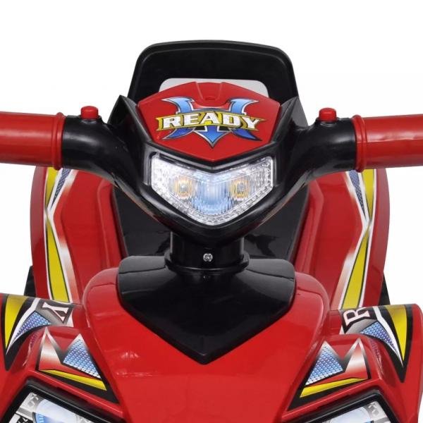 10070 Rotes Aufsitz-Quad für Kinder mit Sound und Licht 