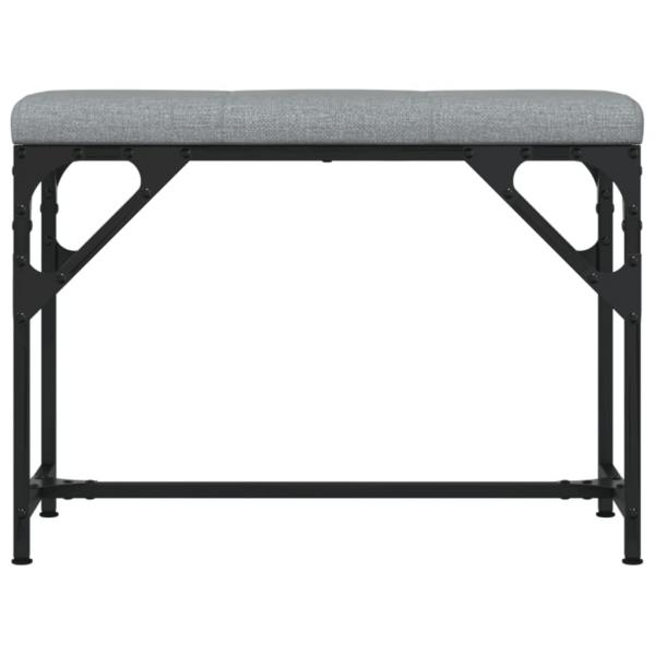 Essbank Hellgrau 62x32x45 cm Stahl und Stoff