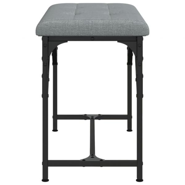 Essbank Hellgrau 62x32x45 cm Stahl und Stoff