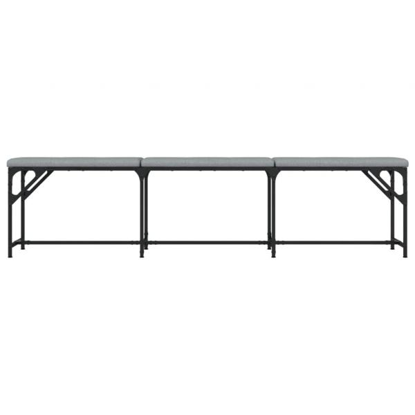 Essbank Hellgrau 186x32x45 cm Stahl und Stoff