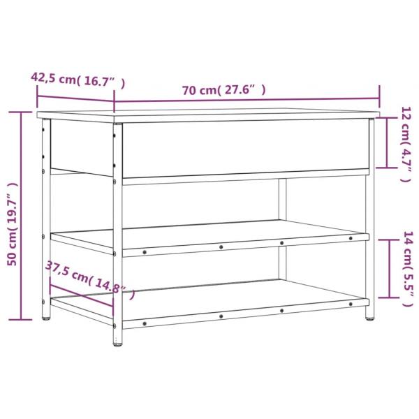 Schuhbank Grau Sonoma 70x42,5x50 cm Holzwerkstoff
