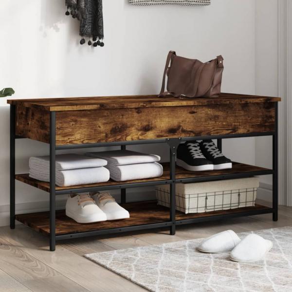 ARDEBO.de - Schuhbank Räuchereiche 100x42,5x50 cm Holzwerkstoff