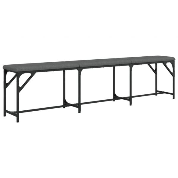 Essbank Dunkelgrau 186x32x45 cm Stahl und Stoff