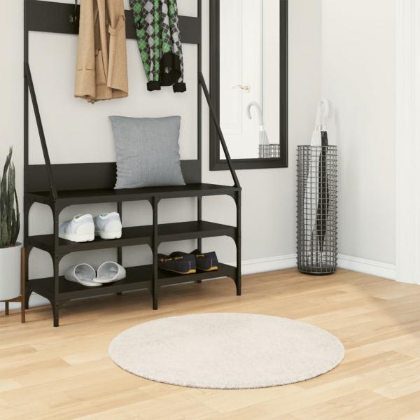 ARDEBO.de - Teppich ISTAN Hochflor Glänzend Creme Ø 80 cm