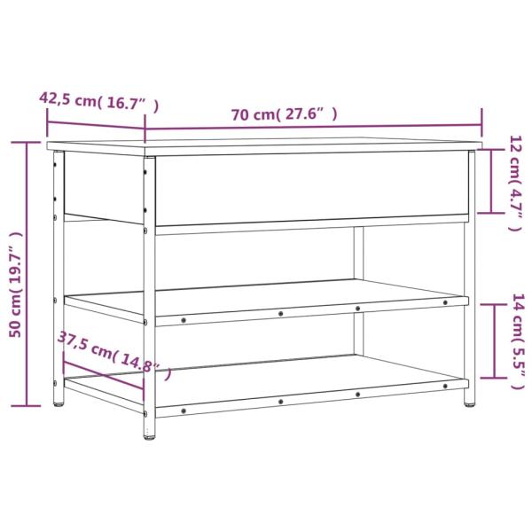 Schuhbank Braun Eichen-Optik 70x42,5x50 cm Holzwerkstoff