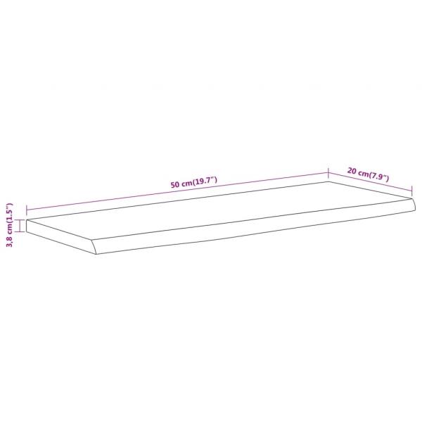 Wandregal 50x20x3,8 cm Rechteckig Massivholz Akazie Baumkante