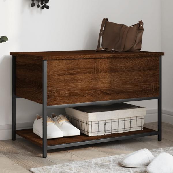 ARDEBO.de - Sitzbank mit Stauraum Braun Eiche 70x42,5x47 cm Holzwerkstoff