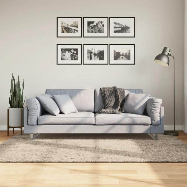 ARDEBO.de - Teppich ISTAN Hochflor Glänzend Beige 140x200 cm