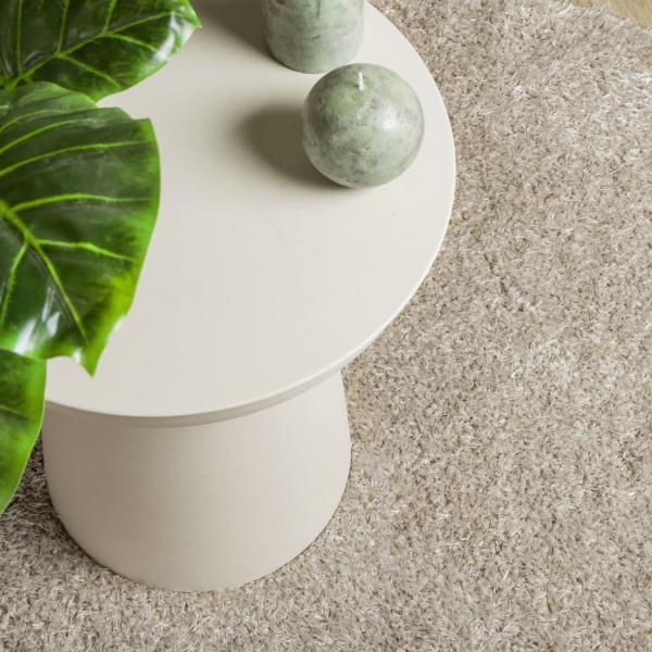 Teppich ISTAN Hochflor Glänzend Beige Ø 100 cm