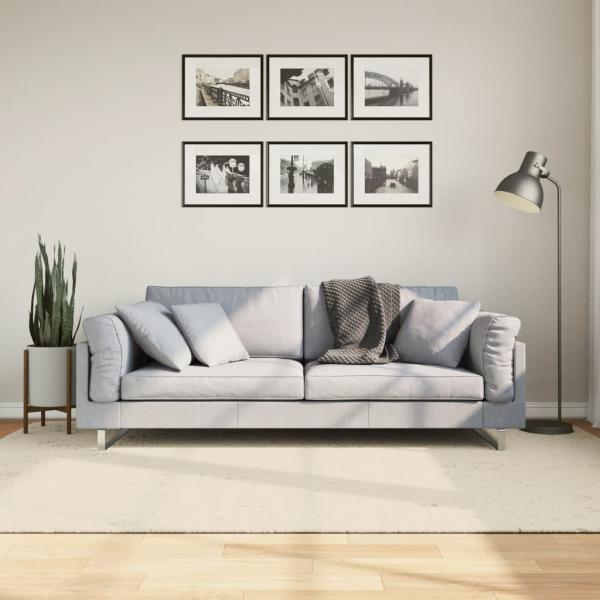 ARDEBO.de - Teppich ISTAN Hochflor Glänzend Creme 160x230 cm