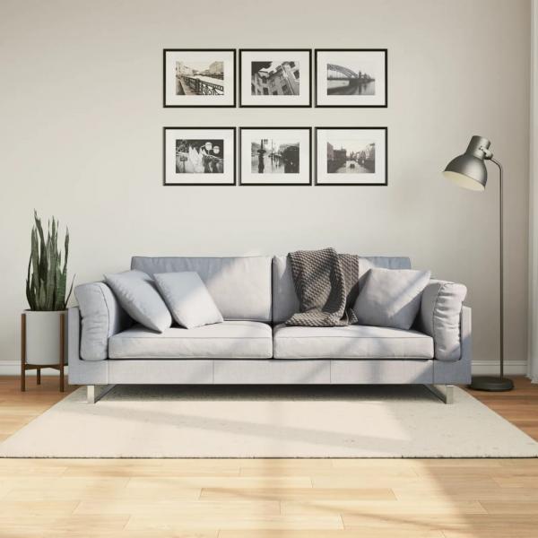 ARDEBO.de - Teppich ISTAN Hochflor Glänzend Creme 120x170 cm