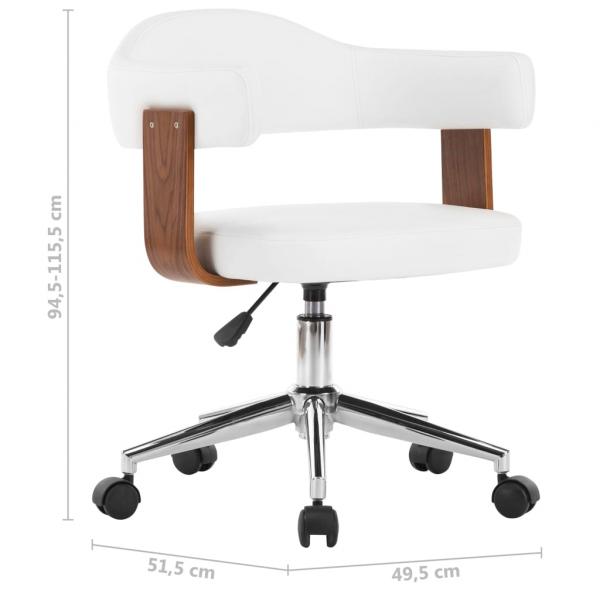 Esszimmerstuhl Drehbar Weiß Bugholz und Kunstleder 