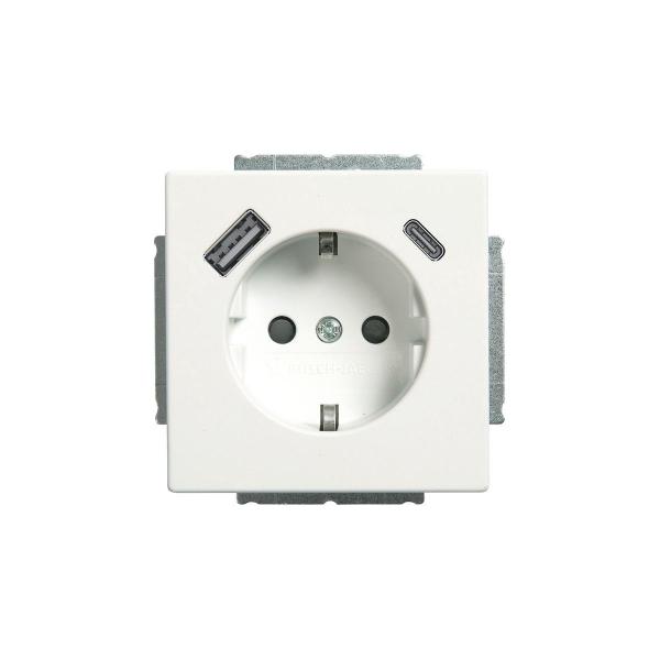 ARDEBO.de Busch-Jaeger 20 EUCB2USBAC-884 SCHUKO® USB-Steckdose, A/C future® linear, Studioweiß Matt (2CKA002011A6310)