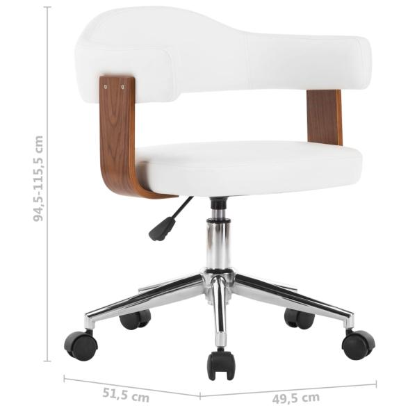Esszimmerstühle 2 Stk. Drehbar Weiß Bugholz und Kunstleder