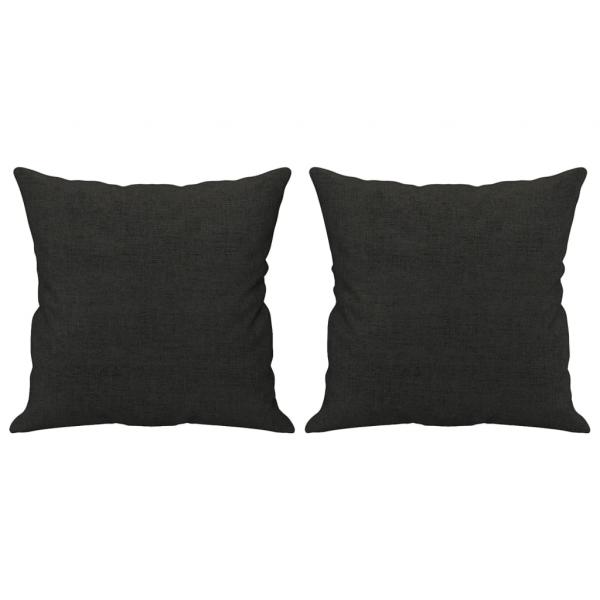 2-Sitzer-Sofa mit Zierkissen Schwarz 120 cm Stoff