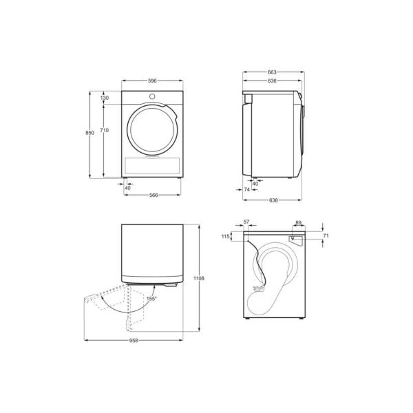 AEG TR9W80690 9kg EEK:C Wärmepumpentrockner, 60 cm breit, Knitterschutz, WLAN, Mengenautomatik, Auffrisch-Funktion, weiß