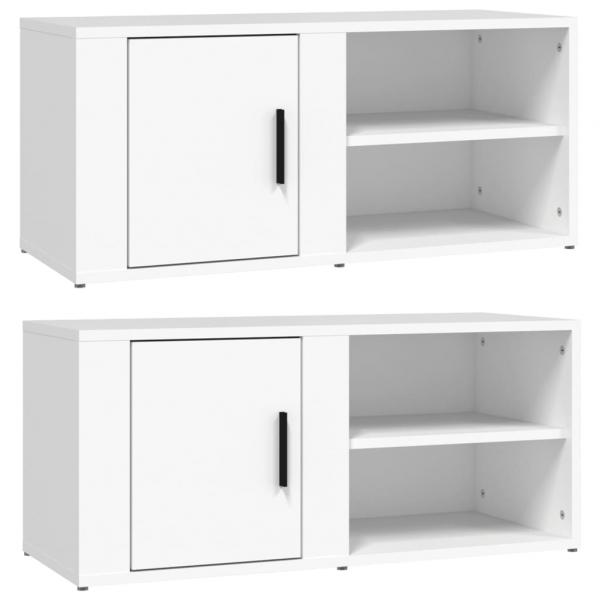 TV-Schränke 2 Stk. Weiß 80x31,5x36 cm Holzwerkstoff