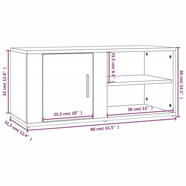 TV-Schränke 2 Stk. Weiß 80x31,5x36 cm Holzwerkstoff
