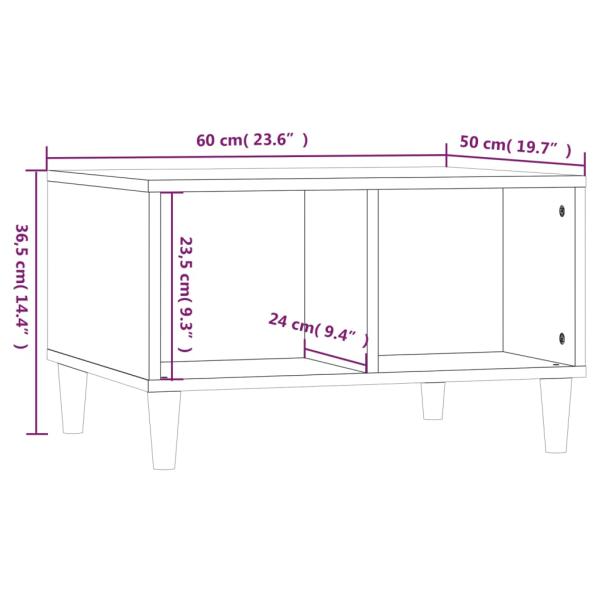 ARDEBO.de - Couchtisch Räuchereiche 60x50x36,5 cm Holzwerkstoff