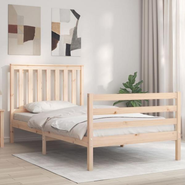ARDEBO.de - Massivholzbett mit Kopfteil 100x200 cm