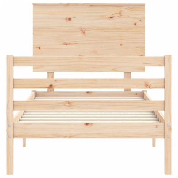 Massivholzbett mit Kopfteil 100x200 cm
