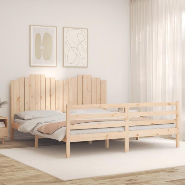 Massivholzbett mit Kopfteil