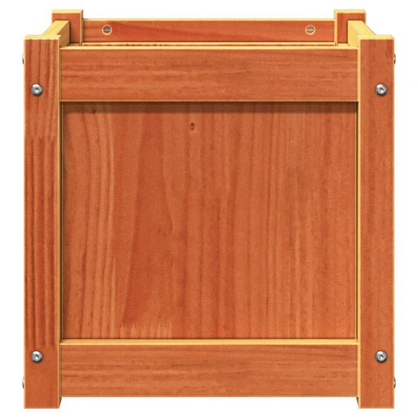 Pflanzkübel 2 Stk. Wachsbraun Massivholz Kiefer