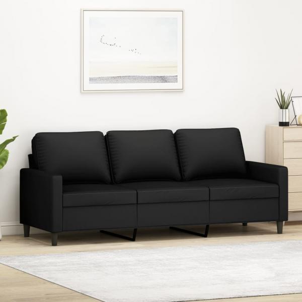 ARDEBO.de - 3-Sitzer-Sofa Schwarz 180 cm Samt