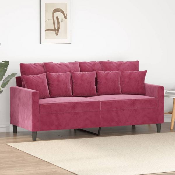 ARDEBO.de - 2-Sitzer-Sofa Weinrot 140 cm Samt