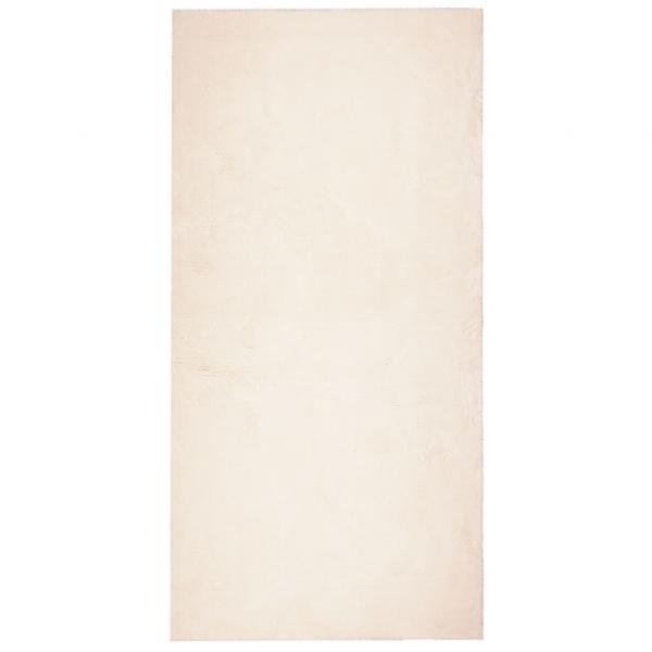 Teppich HUARTE Kurzflor Weich und Waschbar Beige 100x200 cm