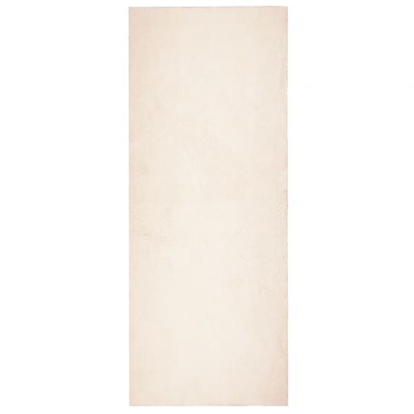 Teppich HUARTE Kurzflor Weich und Waschbar Beige 80x200 cm
