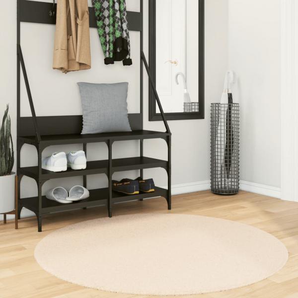 ARDEBO.de - Teppich HUARTE Kurzflor Weich und Waschbar Beige Ø 120 cm