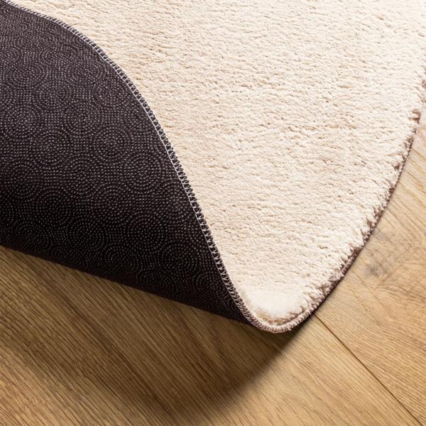 Teppich HUARTE Kurzflor Weich und Waschbar Beige Ø 120 cm