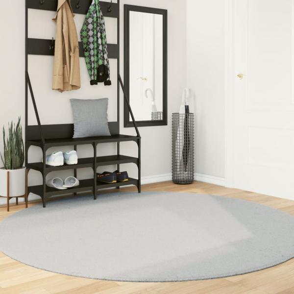 ARDEBO.de - Teppich HUARTE Kurzflor Weich und Waschbar Grau Ø 200 cm