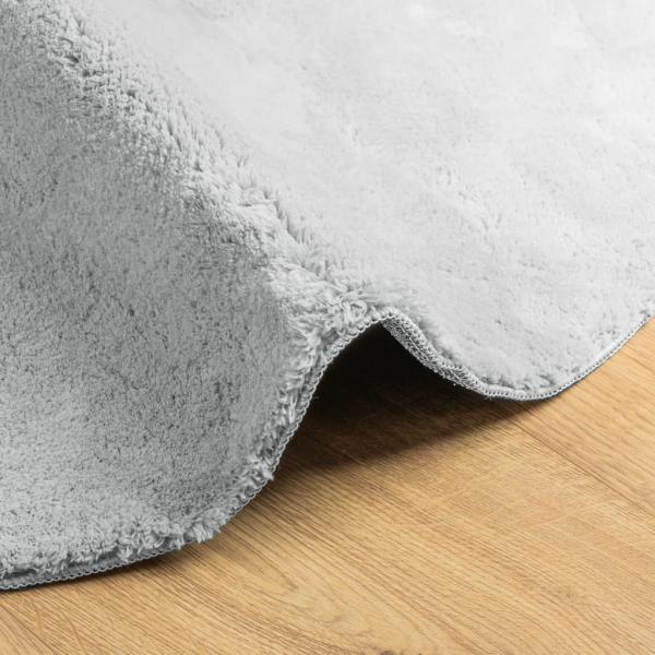 Teppich HUARTE Kurzflor Weich und Waschbar Grau Ø 200 cm