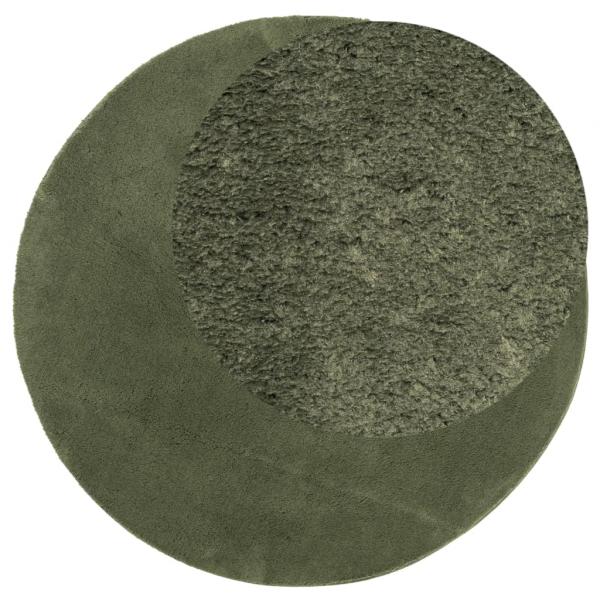 Teppich HUARTE Kurzflor Weich und Waschbar Waldgrün Ø 160 cm